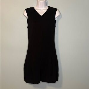 Vince Black V-Neck Sleeveless inverted Pleats Mini Dress, Size 4